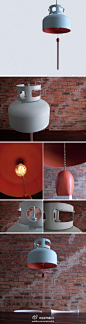 設計物語LAI：#产品物语#BBQ Lamp / La Firme／利用废弃煤气罐所做的一款灯。http://t.cn/zOpCVaj