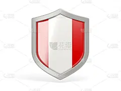 盾牌图标与旗帜的秘鲁