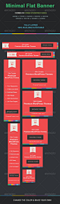 9 Minimal Flat Banners - Banners & Ads Web Elements