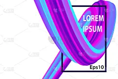Fluid back. Liquid wave. Colorful 3D flow design.