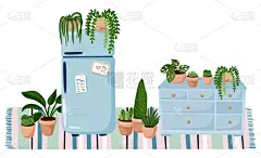 冰箱,现代,住宅内部,时尚,公寓,地毯,舒服,室内,衣柜,家具