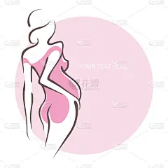 穿着裙子的孕妇。年轻的女孩-母亲。医疗公报。矢量插图，形式为文字。设计传单、横幅、海报