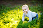 Portrait of little baby boy at the sunny park Premium Photo