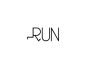 RUN: Brilliant type treatment where the "R" has legs to run - designed by TJ Yelds: 