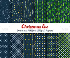 Xmas Eve Seamless Pattern Set