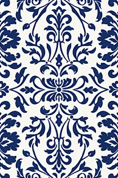 青花瓷花案插画绘画