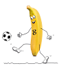 踢足球的香蕉图片