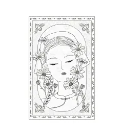 国风女子花卉主题插画-古田路9号-品牌创意/版权保护平台