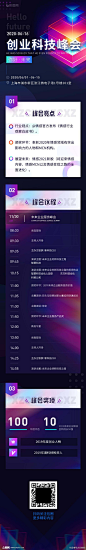 H5创业科技峰会宣传长图UI素材