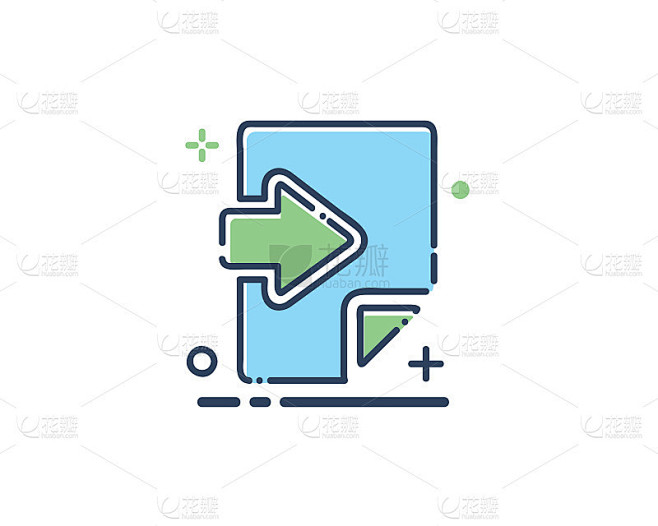 导入图标设计插图，线条填充风格设计