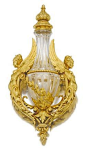 A renaissance revival eighteen karat gold and rock crystal perfume bottle, French, circa 1890.: 