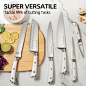 Amazon.com: KnifeSaga 刀具套装 高级 15 件套日本高碳不锈钢刀具套装 适用于厨房带块和磨刀器 锋利厨房刀座套装 带人体工程学全柄手柄,白色 : 家居、厨具、家装