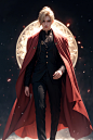  (Tall young handsome man, blonde, red eyes, glowing eyes, levi ackerman hairstyle,) coat, black coat, shirt, red shirt, pants, black pants, crown, king, cape, black waistcoat, ,Hanahaki disease, flower background