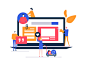 SMM strategy marketing digital social smm business design character vector style flat design illustration