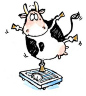 New-Penny-Black-UTTERLY-FABULOUS-Wood-Rubber-Stamp-Cow-Weight-Scale-Diet-Play
