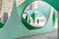 geo-graphic design lab's monto park is a playful grove of arches in osaka