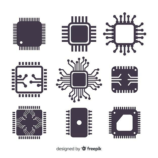 优质矢量 |采用扁平设计的现代 CPU ...