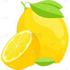 通用肌理扁平风手绘夏季果蔬黄色柠檬元素素材