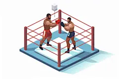 扁平风体育场设计感运动员插画