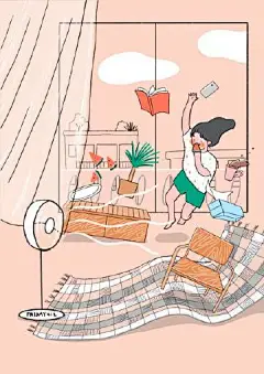 #插画#  纪念一下仅剩三格电量的小夏天 
works by 금요일(friday412) ​​​​