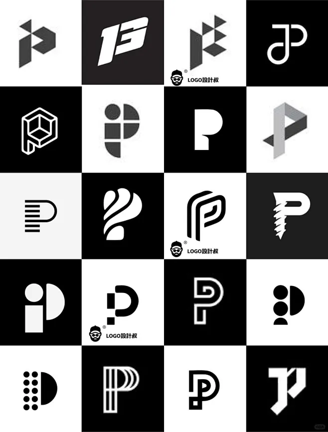 灵感采集⭐300个字母P元素图形logo设计分享 - 小红书-花瓣网
