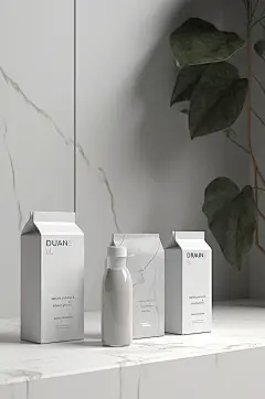 AI数字艺术纸盒牛奶盒包装样机模型