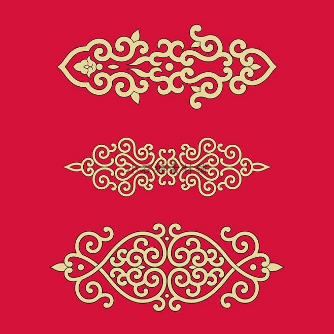 中国风中式古典花卉图腾纹理门匾贺卡边框图...