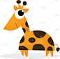 长颈鹿,可爱的,愉悦,动物主题,野生动物,狩猎动物,图像,绘画插图,矢量,非洲