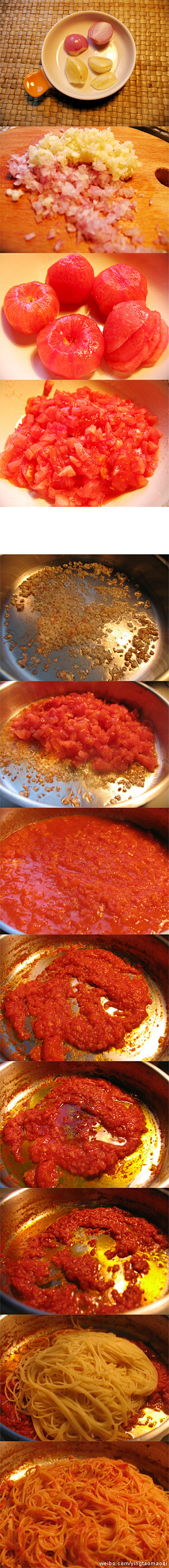 #细毛小厨方#最简单好吃的番茄意大利面：...