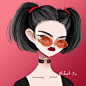 女生头像插画#墨镜系列#_Evil.712__插画师作品_涂鸦王国gracg.com