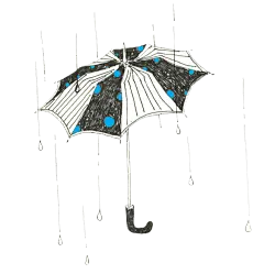 下雨雨水插画