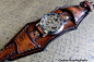 Leather Watch Cuff Men's Leather Watch by CuckooNestArtStudio, $165.00: