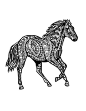 Horse zentangle.