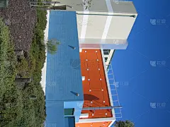 建筑外部,色彩鲜艳,珀斯,垂直画幅,天空,绿色,橙色,无人,蓝色,管道