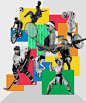 Premium Photo | Sports abstract collage