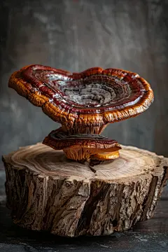 灵芝特写草本药材图片