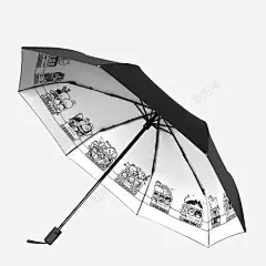 黑色渐变透明雨伞 创意素材