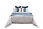 现代简约样板房间床上用品蓝色软装床品主卧室内布艺多件套搭配套-淘宝网