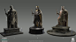 statue blockout, rough material pass, pose variants