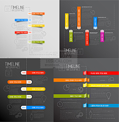 Timeline-花瓣网|陪你做生活的设计师 | 精美的企業發展歷程圖表標籤矢量素材