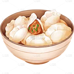 传统节气立冬手绘饺子吃饺子元素