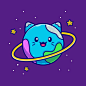 小猫咪星球卡通矢量插画矢量图素材