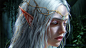General 1920x1080 elves women pointed ears white hair crown blue eyes sadness fantasy art fantasy girl artwork