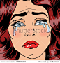 Exhausted Crying Woman in depression. Pop Art Banner. Vector illustration