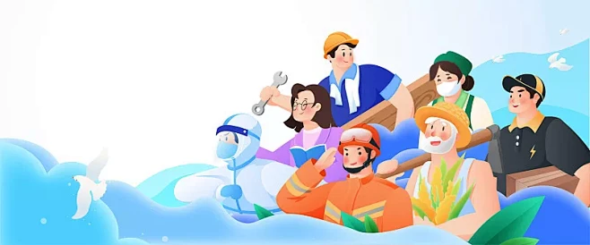 各行各业人物组合插画图片下载