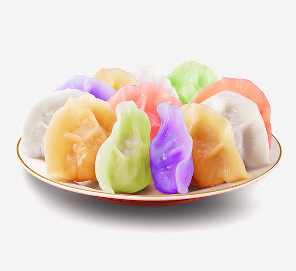 缤纷水饺高清素材 彩色 早餐 水饺 免抠...