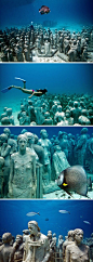 世界上第一座水下雕塑公园，位于西印度群岛。
