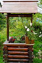 乡村景观与花在木桶