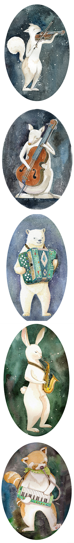 纸扇先生采集到治愈系手绘小清新水彩彩铅插画素材~