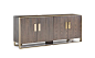 Modrest Galant Modern Oak & Antique Brass Buffet SKU VGVCG8961 Product 72193 Dimensions W79" x D20" x H33" Finish Veneer Volume [ft_] 31.78 CTN/PCS 1 Spotlight Features - Oak Veneer Finish - 4 Doors - 2 Shelves & 2 Drawers Inside - 